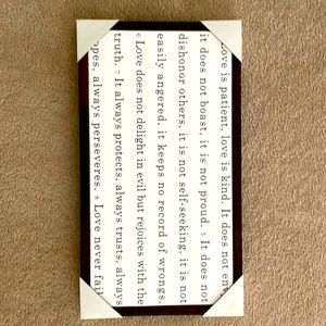 NWT Love is patient Home decor sign